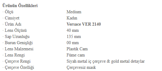 versa - Versace VE2140 Modeli